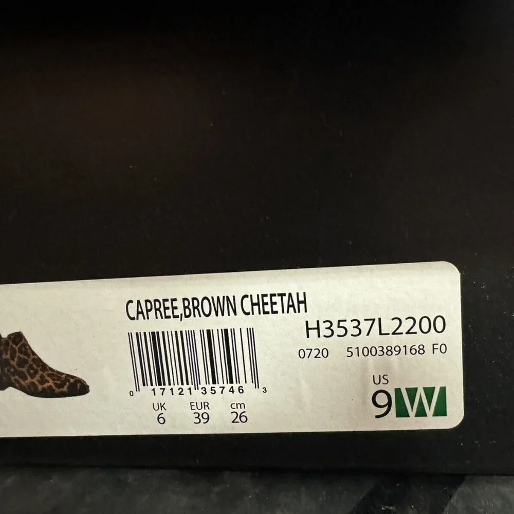 Naturalizer Womens Capree Boot Brown Cheetah Size 9WIDE